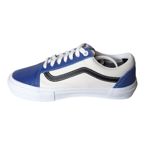 VANS Skate Old Skool 'Sport Leather True Blue/White' Sneakers Size 5.5 - Picture 6 of 9